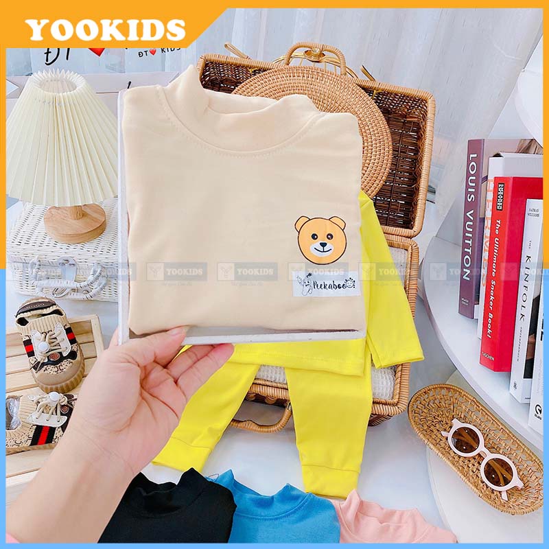 Quần áo thu đông cho bé YOOKIDS chất cotton zip hàn co giãn 4 chiều và giữ ấm cực tốt cho bé trai bé gái 1 2 3 4 tuổi