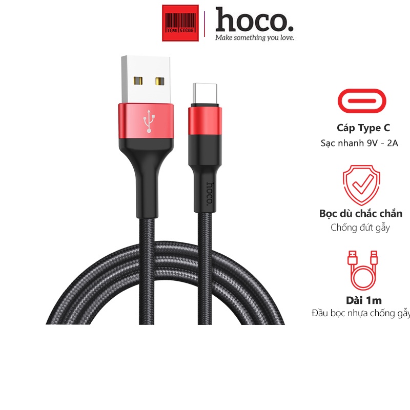 Cáp sạc Type-C Hoco X26 - Sạc Dòng Máy Android -Hàng phân phối chính hãng