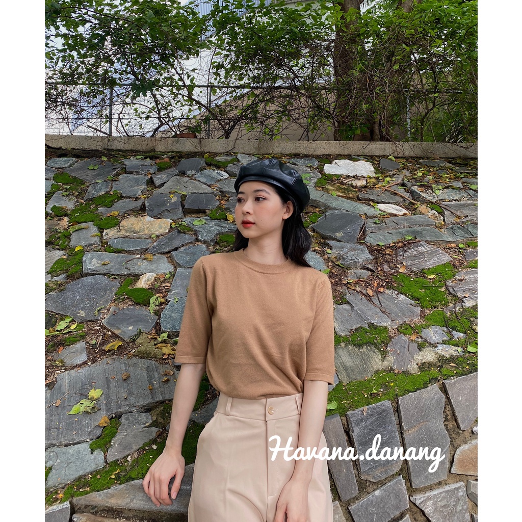[Mã 152FASHIONSALE giảm 12% đơn 99K] Áo len trơn cộc tay nhiều màu