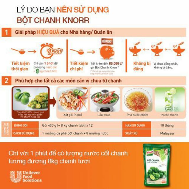 BỘT CHANH LIME POWDER KNORR CHUYÊN DÙNG TRONG CÁC NHÀ HÀNG..