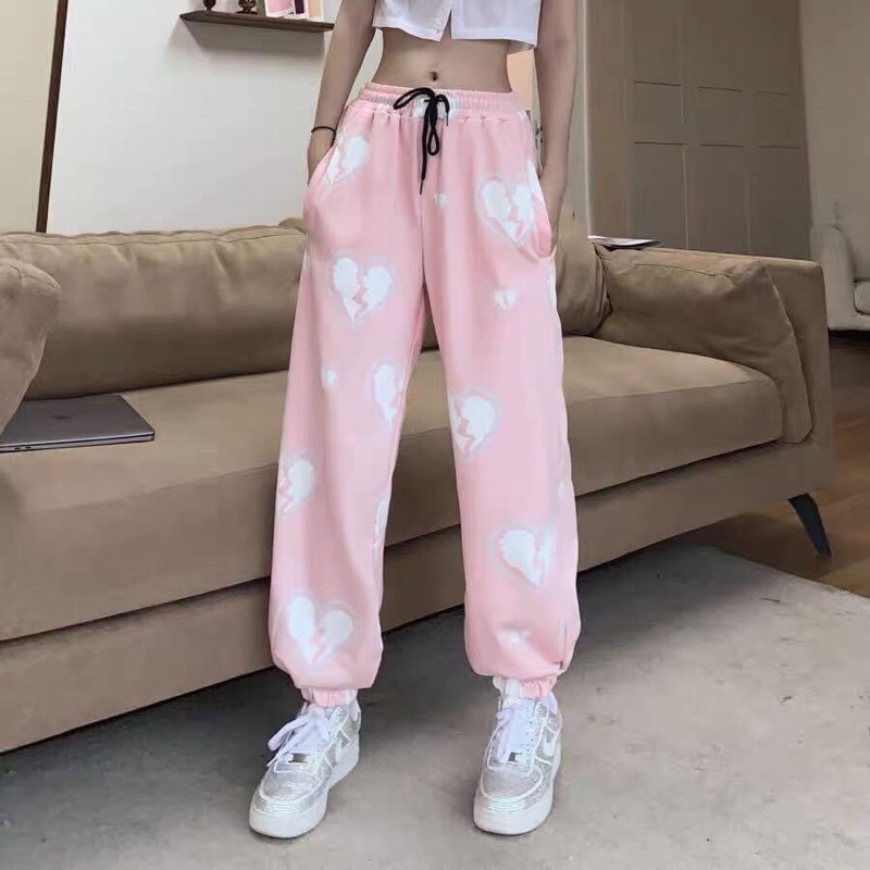 Quần Jogger Unisex Trái Tim Ảnh Thật