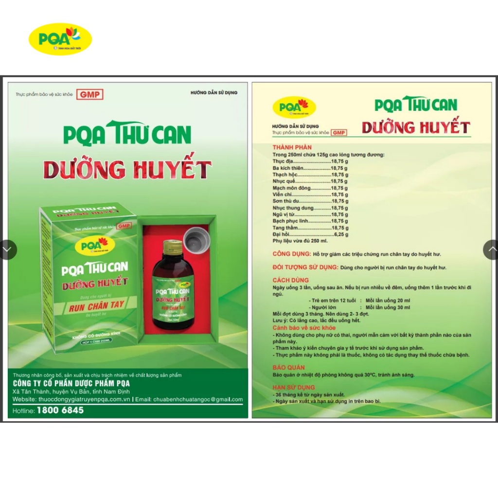 Thư can dưỡng huyết PQA giúp hỗ trợ giảm các triệu chứng của người bị Parkinson