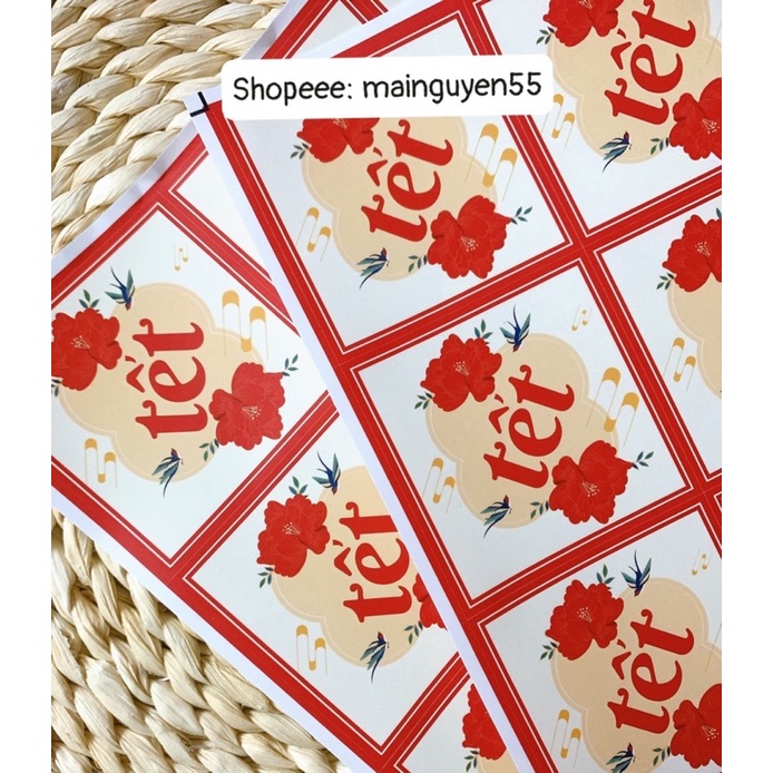 Combo 35 Tem Tết , Chúc Mừng Năm Mới , Decal Tết