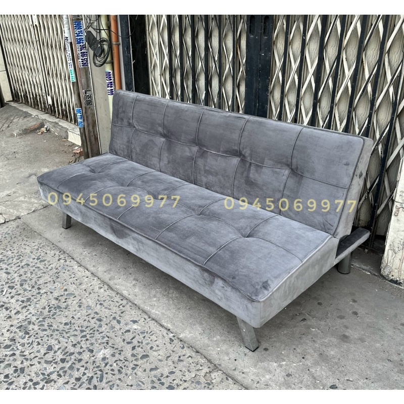 Sofa mini - ghế sofa làm giường - Sô pha đại hạ giá - Nhung xám đen