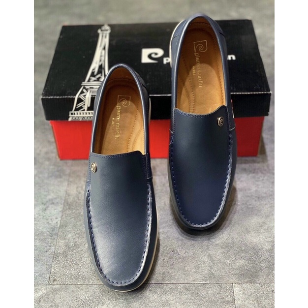 Giầy nam xuất Pháp Pierre Cardin - da thật - Giầy mọi màu xanh