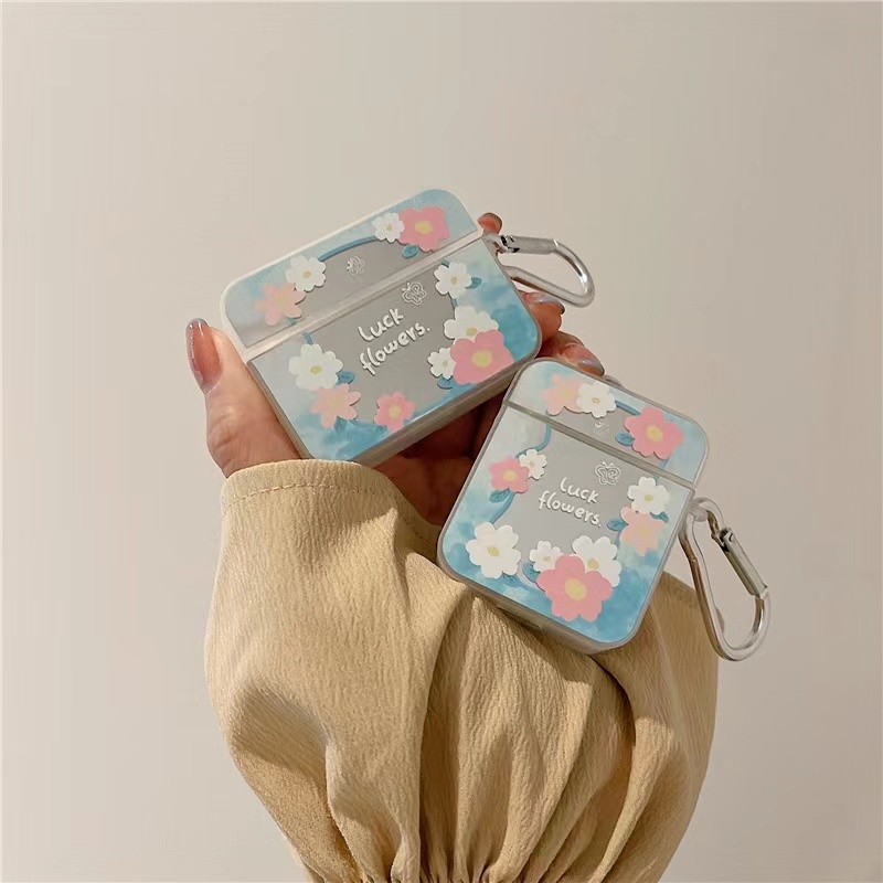 Vỏ Bảo Vệ Hộp Sạc Tai Nghe AirPods Pro / 3 / 2 / 1 / 2 / 2 / 3 Pro Chống Sốc Họa Tiết Hoa Xinh Xắn