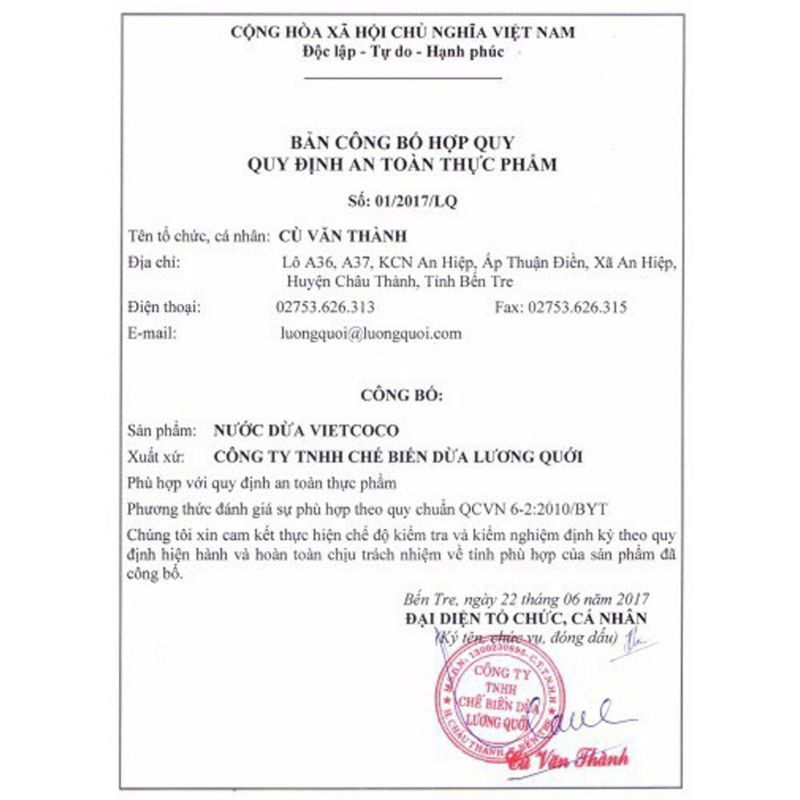 dầu dừa nguyên chất VIETCOCO 1 lít