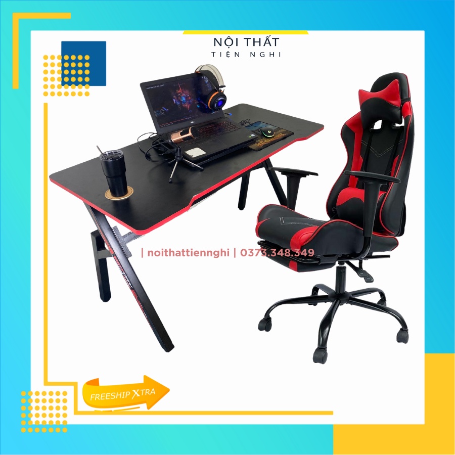 BÀN GAMING CHÂN SẮT CHẮC CHẮN, thiết kế hầm hố, hàng sẵn kho giao HOẢ TỐC trong ngày tại HCM.