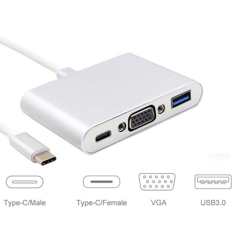 Cáp chuyển Usb Type C to vga + Usb 3.0+ TypeC ARIGATO ĐẢM BẢO CHẤT LƯỢNG