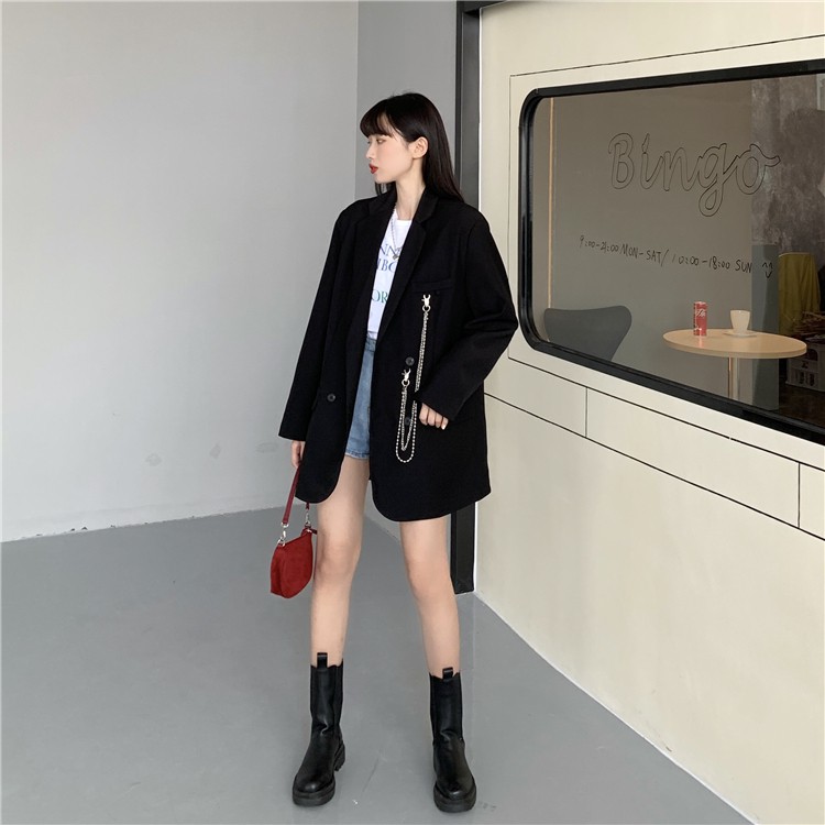 [SẴN]-Áo Blazer kèm dây xích (C115)