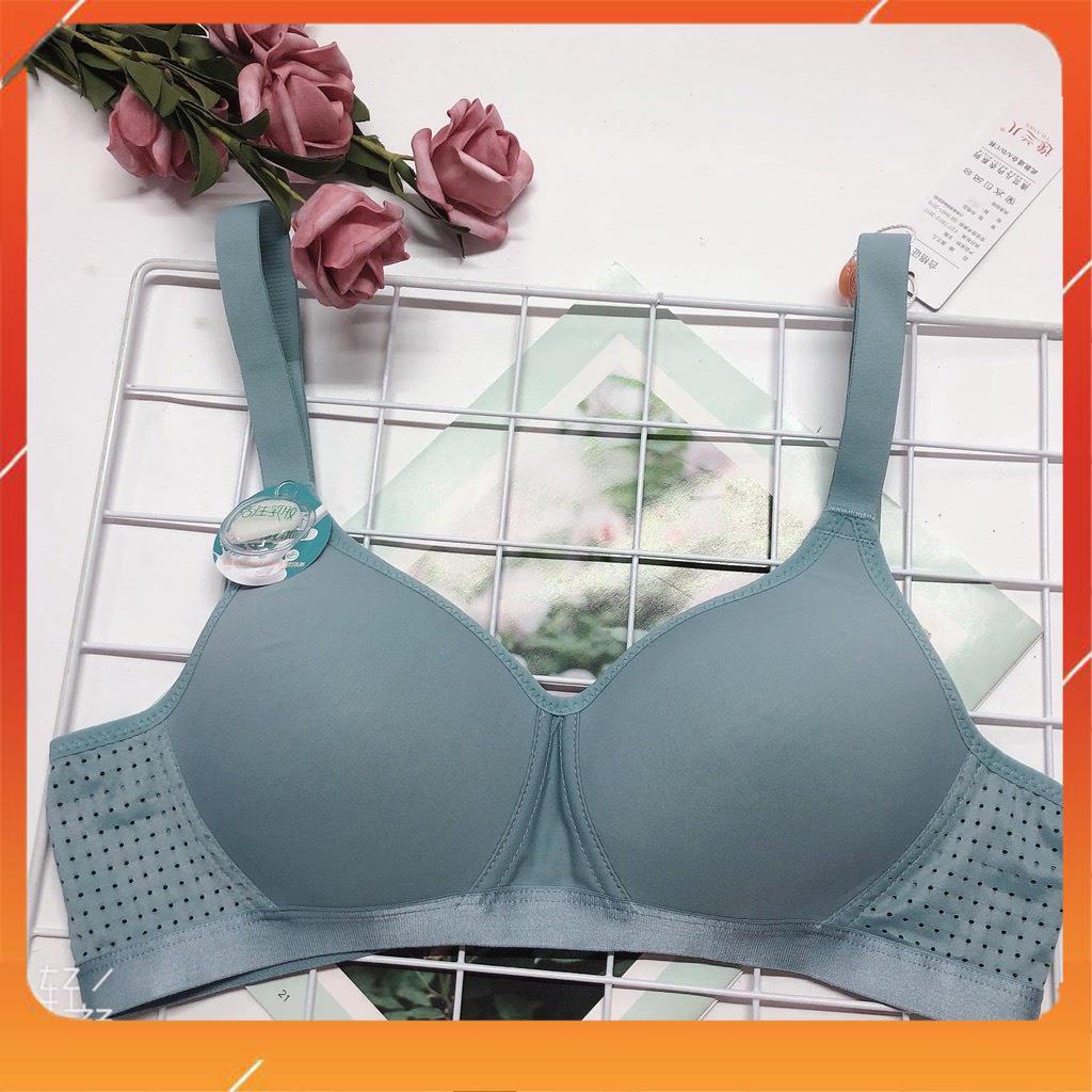 Áo lót nữ su đúc không gọng nâng ngực cup chéo đệm mút mỏng quai lưới thoáng khí S4241