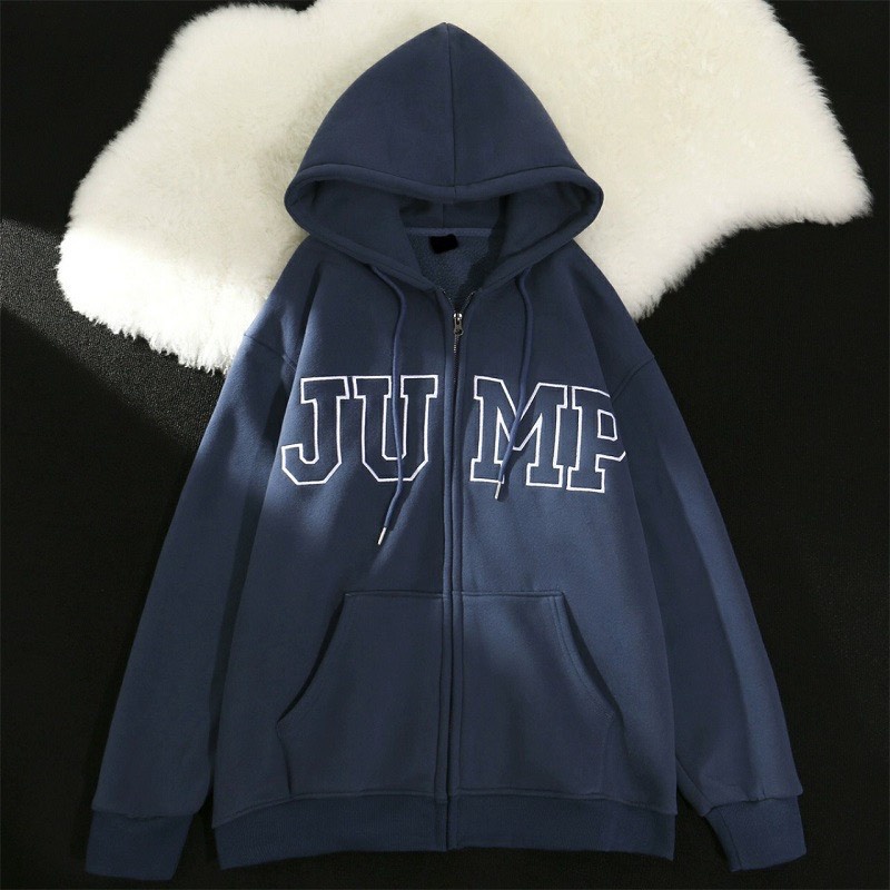 Áo hoodie unisex Áo hoodie dáng rộng nỉ bông cotton unisex dưới 75kg  - Áo hoodie This