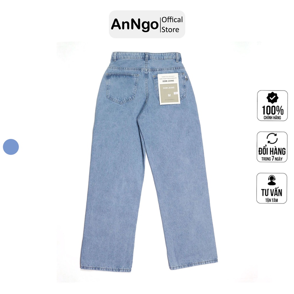 Quần jean nữ baggy ống rộng thêu họa tiết cực đẹp AnNgo - AT161 A