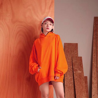 Áo Khoác Hoodie nỉ bông màu cam | Áo khoác hoodie trơn cam