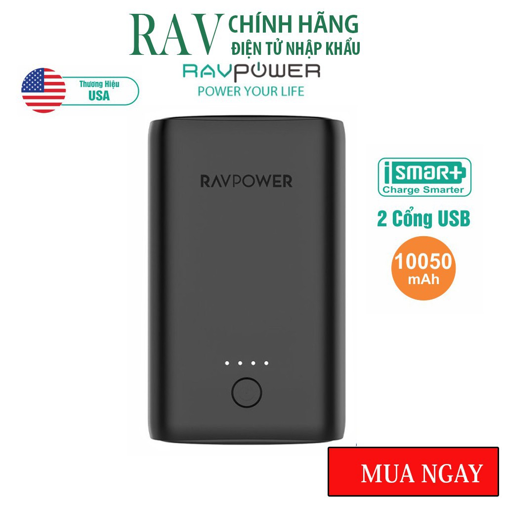 Pin Sạc Dự Phòng RAVPower 10050mAh RP-PB170 - THƯƠNG HIỆU USA- HÀNG CHÍNH HÃNG