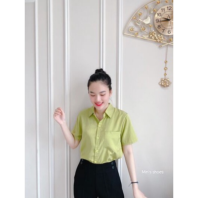 Min's Shoes - Áo Sơ Mi Nữ Đũi Lụa Hàn Mát Mịm Áo 385