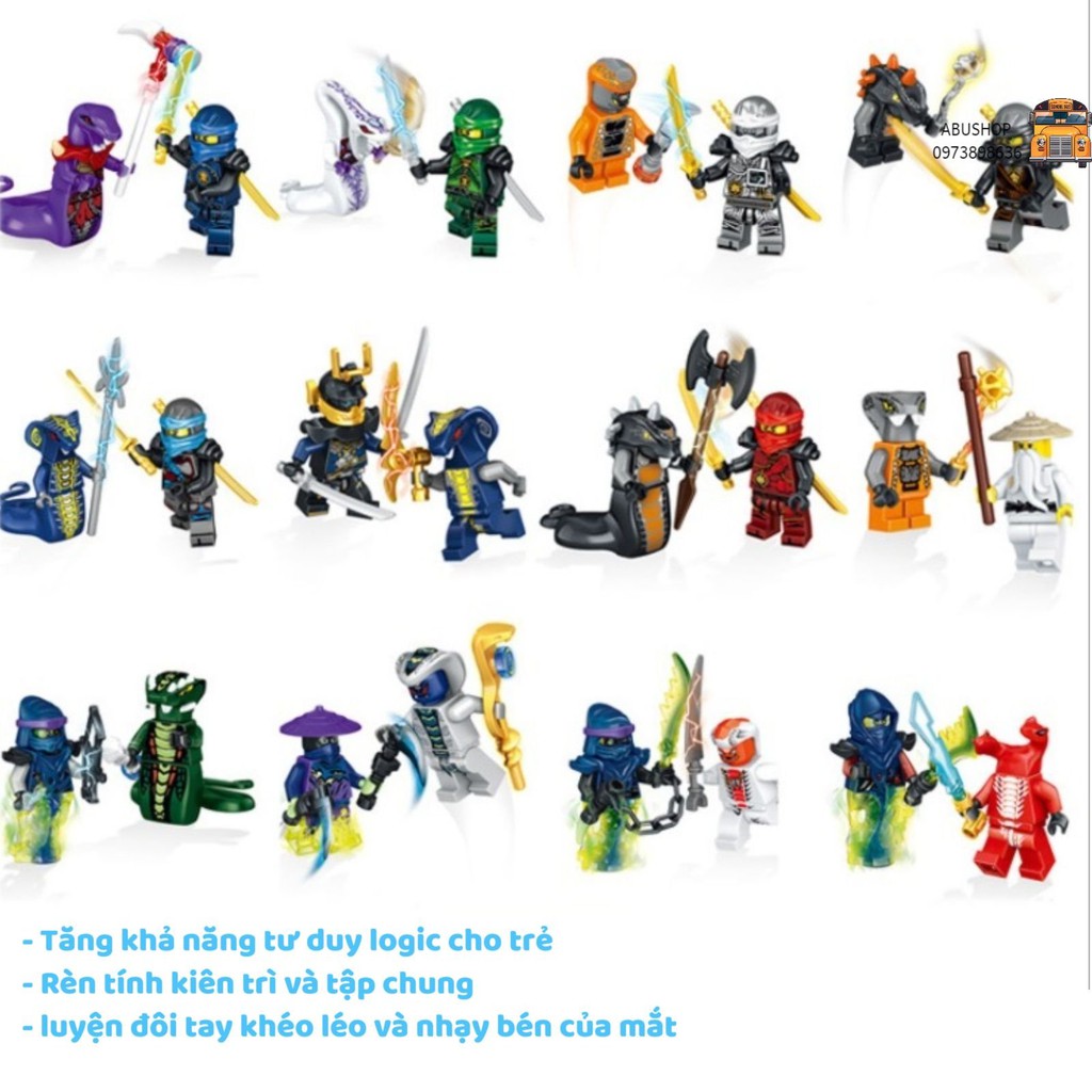 Lego NINJA rắn 2in1 -  Đồ chơi trẻ em lắp ráp, Lego cao cấp sưu tập bộ 2in1 nhân vật ninja hottrend A68