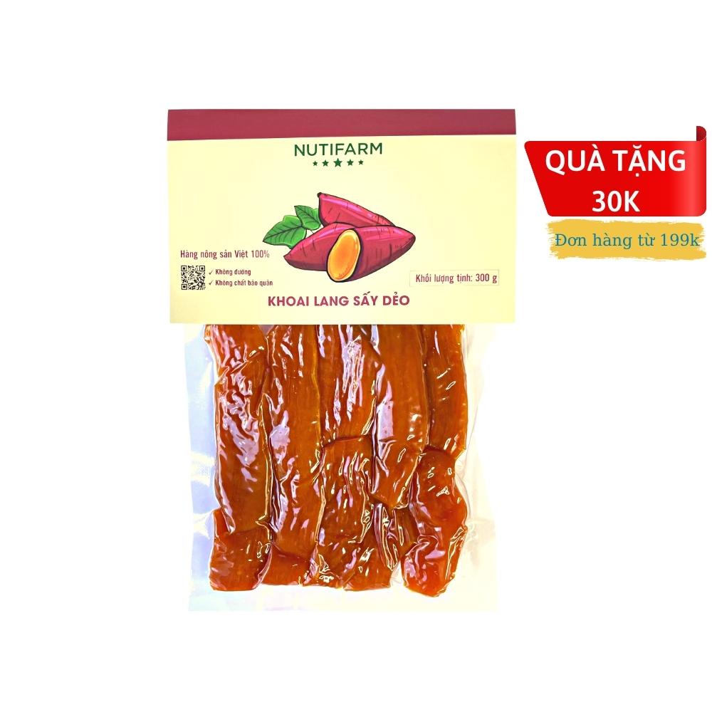 Khoai lang sấy dẻo không đường 300gr NutiFarm rau củ sấy đặc sản đà lạt