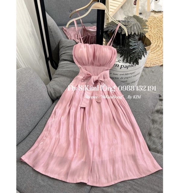 Đầm 2 dây voan tơ thiết kế 2 lớp mịn sịn size S( Ảnh shop chụp 100%) | BigBuy360 - bigbuy360.vn