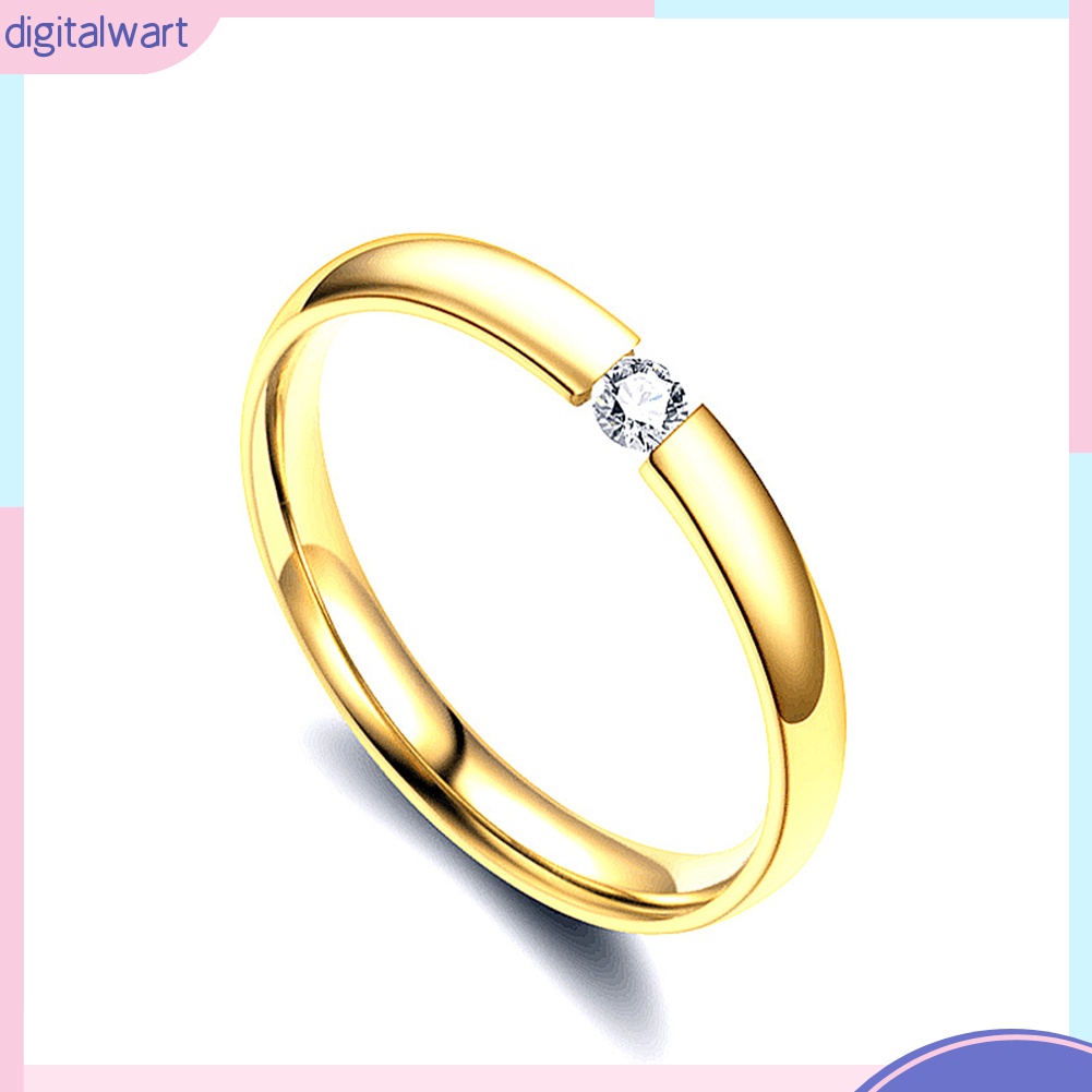 Nhẫn Thép Không Gỉ Đính Đá Zircon Thời Trang Dành Cho Nam Và Nữ