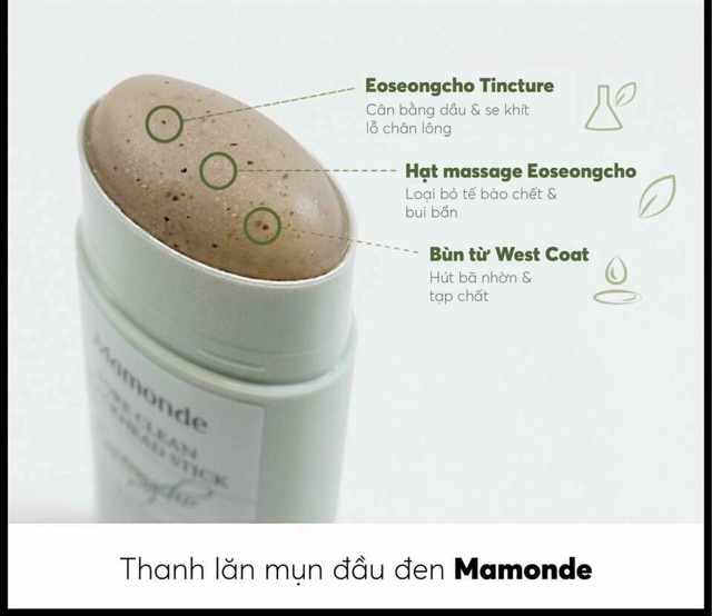 Thanh Lăn Trị Mụn Đầu Đen Mamonde Pore Clean Blackhead Stick