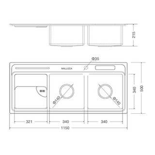 CHẬU RỬA CHÉN INOX MALLOCA MS 8816