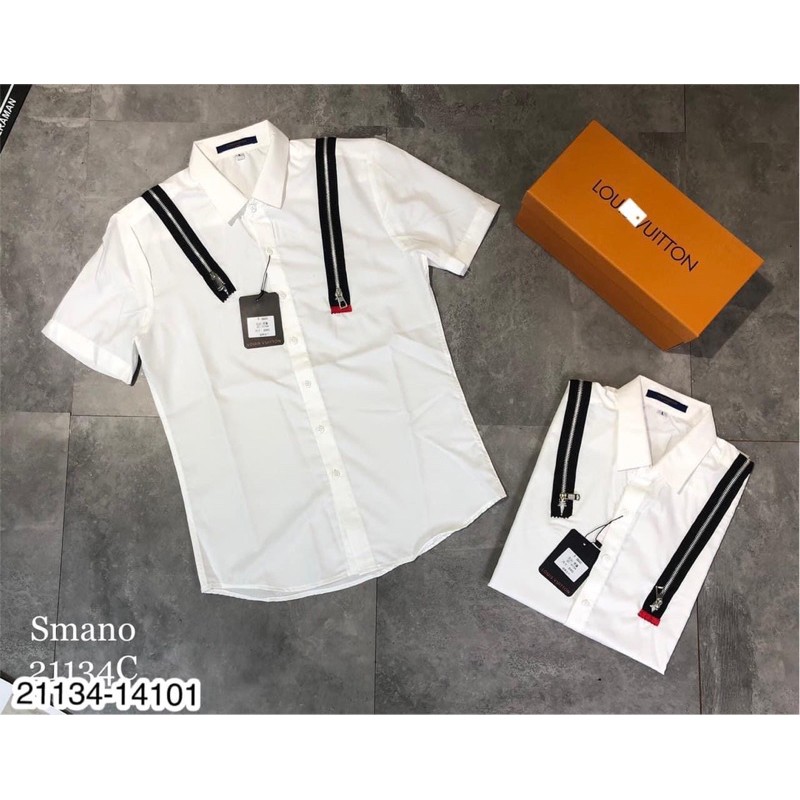 Sơ mi nam cộc tay khoá lệch cao cấp chất lụa mềm min | BigBuy360 - bigbuy360.vn