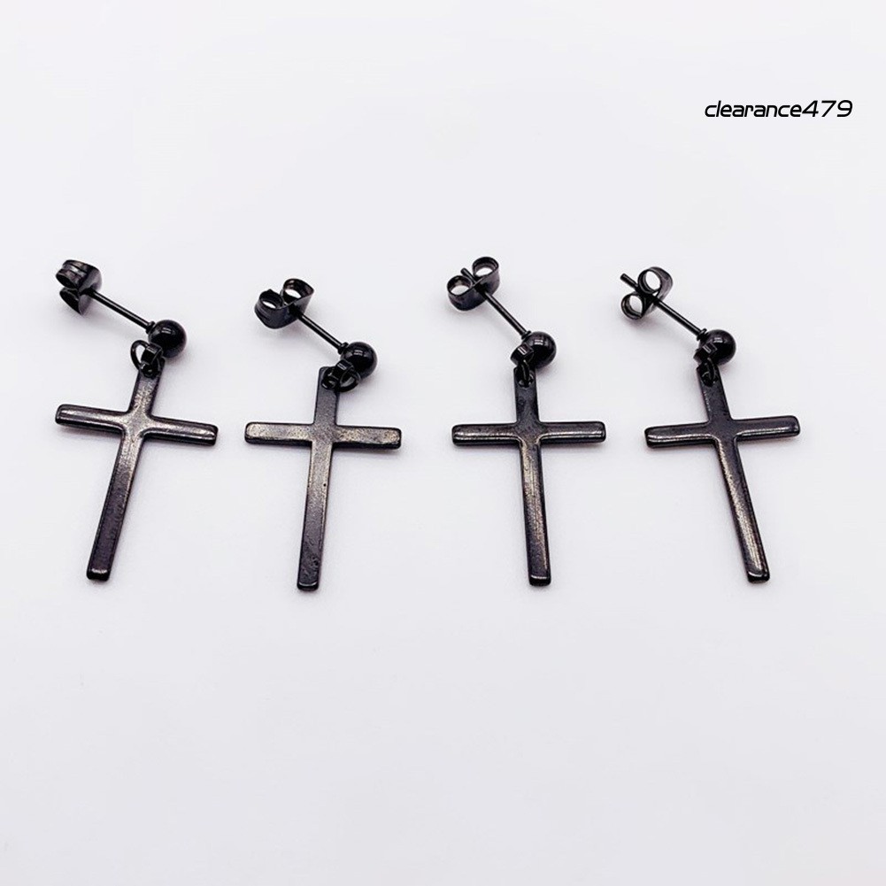 1 Khuyên Tai Hình Thánh Giá Chất Liệu Thép Không Gỉ Thời Trang Cho Nam Và Nữ