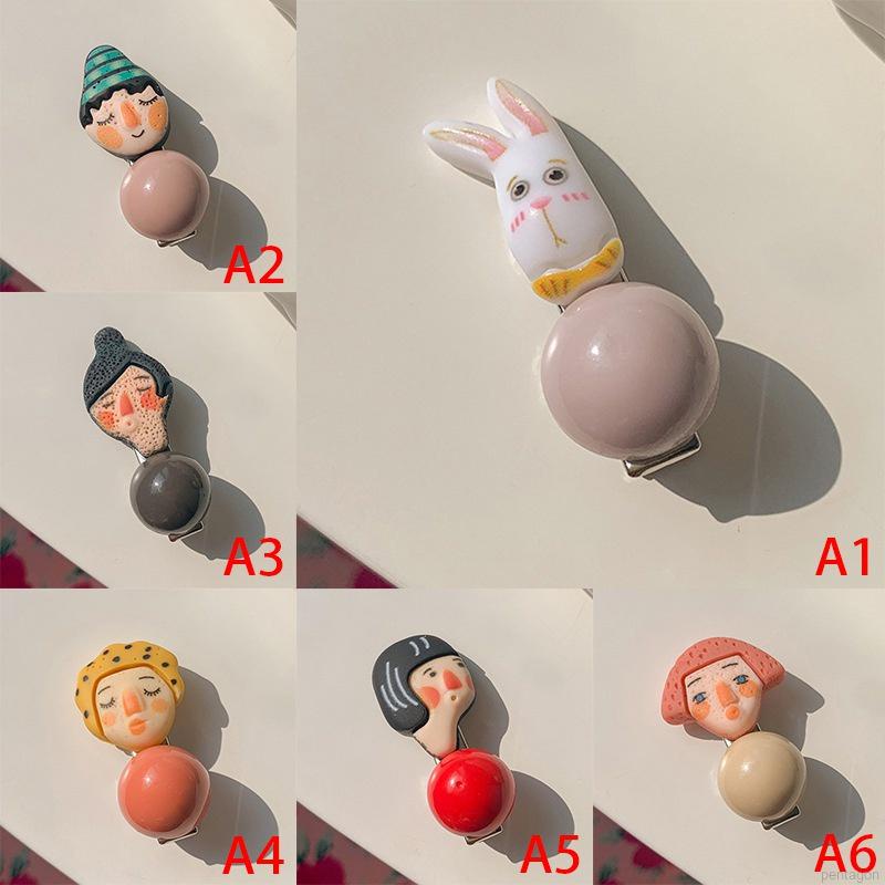 Kẹp Tóc Mỏ Vịt Hình Thỏ Màu Kẹo Dễ Thương Cho Bé Gái