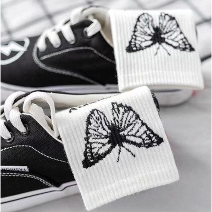 Set 6 Đôi Tất Vớ Cao Cổ Butterfly Như Hình Siêu Hot