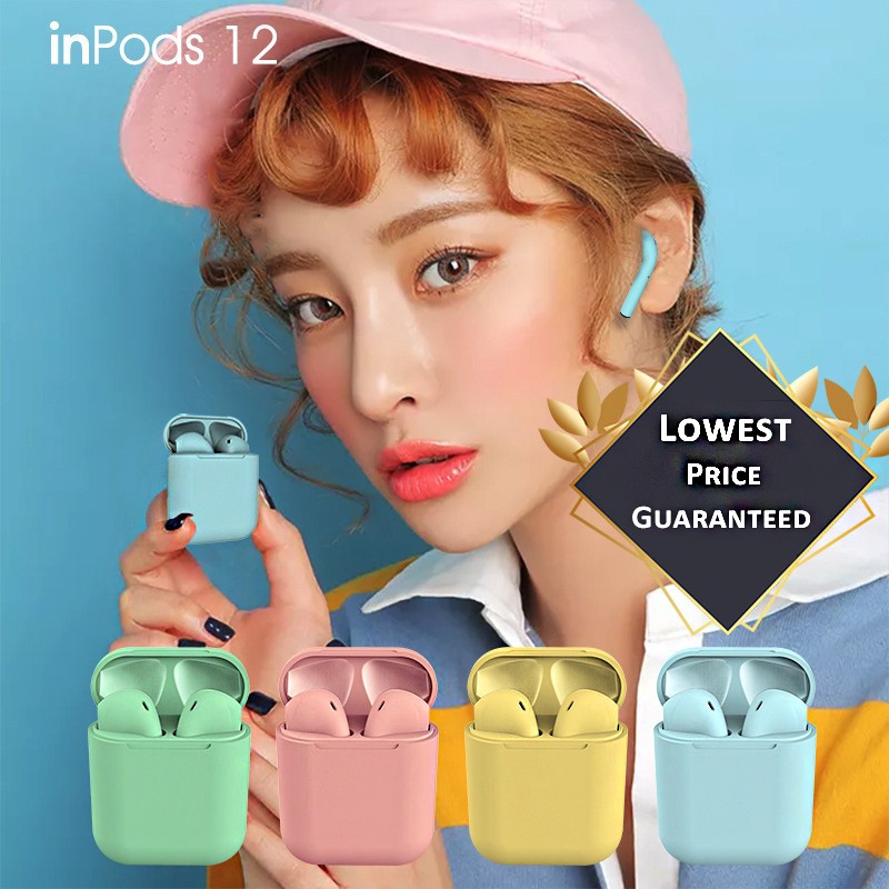 Tai nghe bluetooth i12 không dây màu macaron