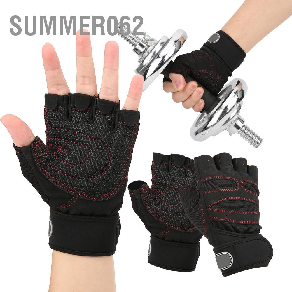 Summer062 Unisex Fitness Anti-Skid Half Finger Gloves for Outdoor Sports Bike Cycling Weight Lifting Workout