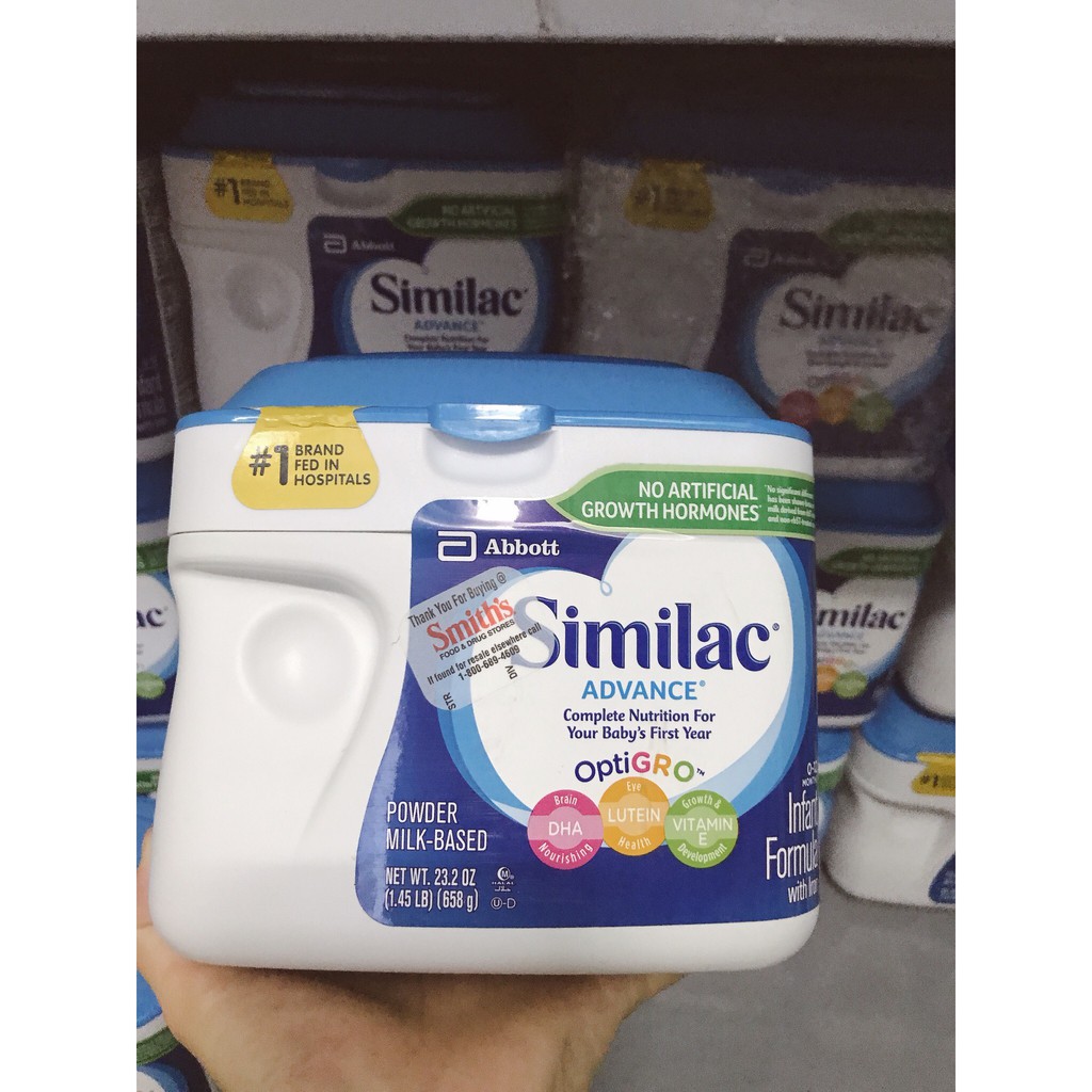 Sữa bột Similac Advance 658g, 873g và 1.13kg của Mỹ