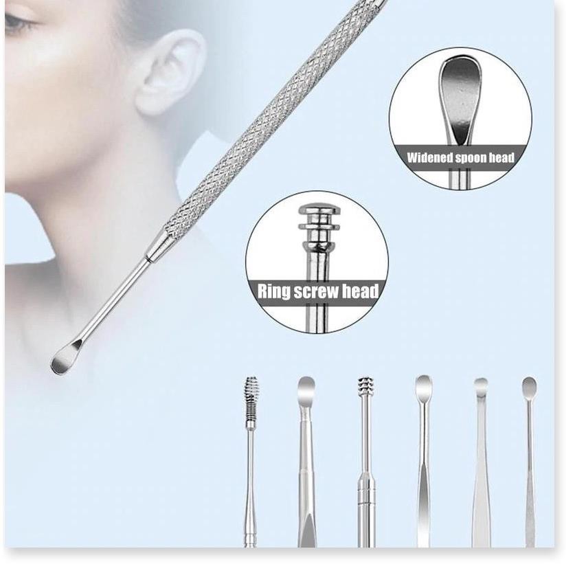 Dụng cụ lấy ráy tai 🔖1 ĐỔI 1 🔖 Bộ dụng cụ ráy tai 7 món chuyên nghiệp, chất lượng, phù hợp cho cả nam và nữ 5785