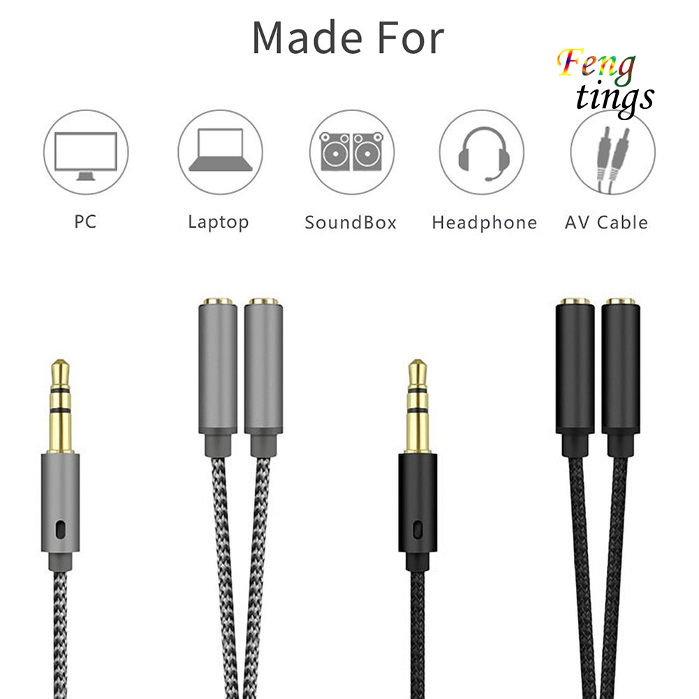 Bộ Chia Tai Nghe 1 Đầu Cắm Sang 2 Cổng Âm Thanh 3.5mm