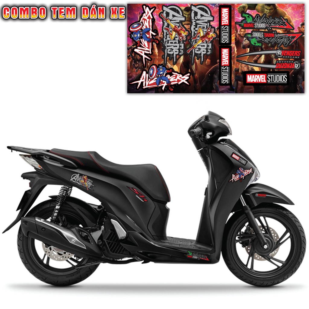 Combo Tem Dán Xe Đẹp Mẫu CBV108 Avengers | Decal Dán Trang Trí Đa Vị Trí Dành Cho Mọi Dòng Xe Máy, Xe Điện