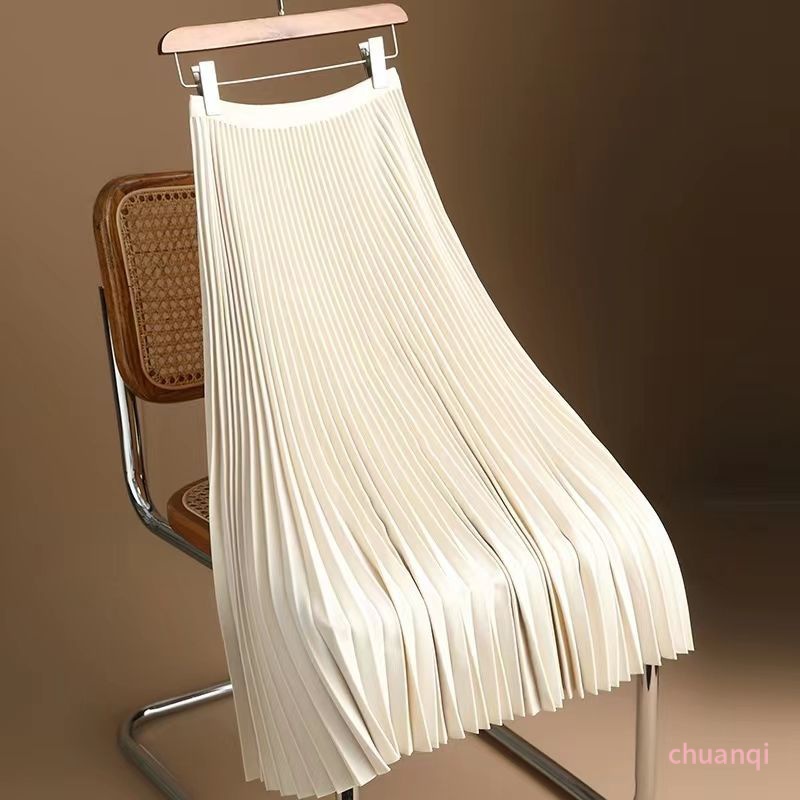 Chân Váy Chữ A Lưng Cao Màu Trơn Phong Cách Pháp Thời Trang Xuân Thu Mới