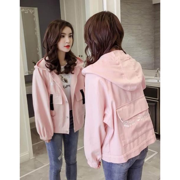 Áo Khoác Kaki Nữ Túi To Retro thiết kế tinh tế cho phái đẹp hàng mới thời trang kmg