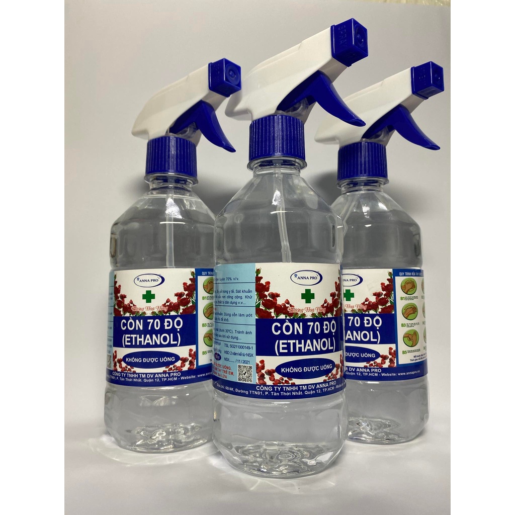 Cồn thơm,Chai 500ml,Cồn 70 độ Anna pro,Có nhiều hương lựa chọn,chai nhỏ tiện dụng