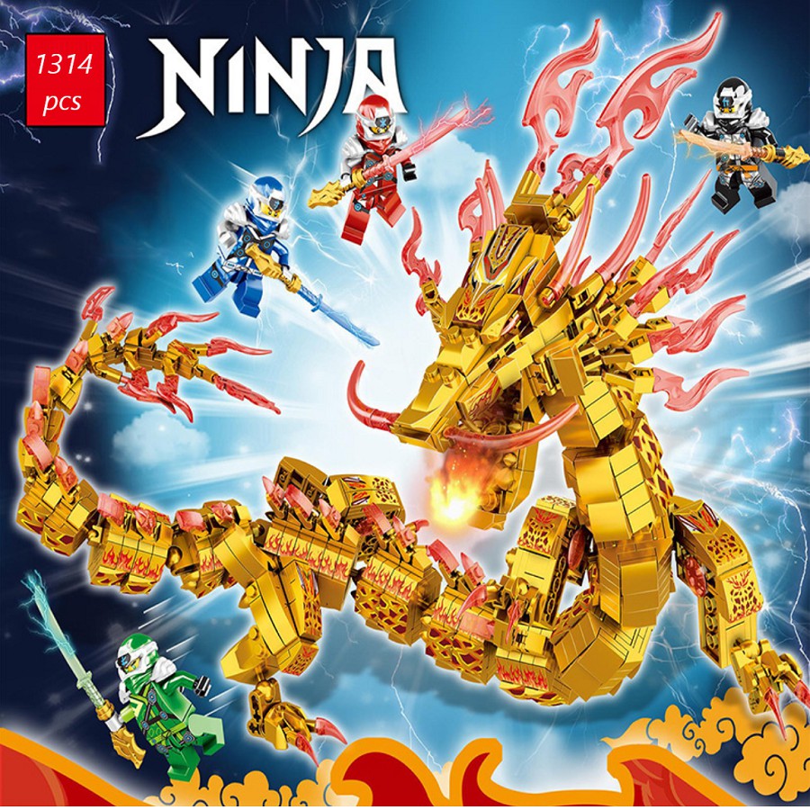 [1314 Chi Tiết] Bộ Đồ Chơi Xếp Hình Lego Ninja Rồng Cho Bé ninjago, Lego Dragon