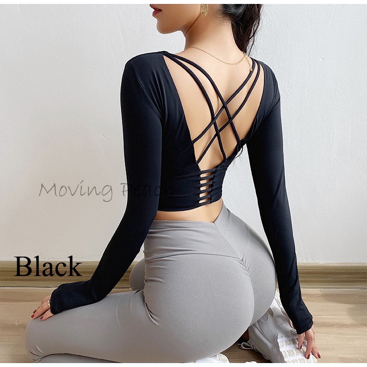 MOVING PEACH ASJ Áo croptop thời trang cho nữ tập yoga