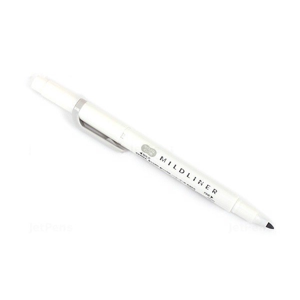 Bút đánh dấu hai đầu Zebra Mildliner Double-Sided Highlighter – Fine/Bold – Màu xám (Mild Gray)