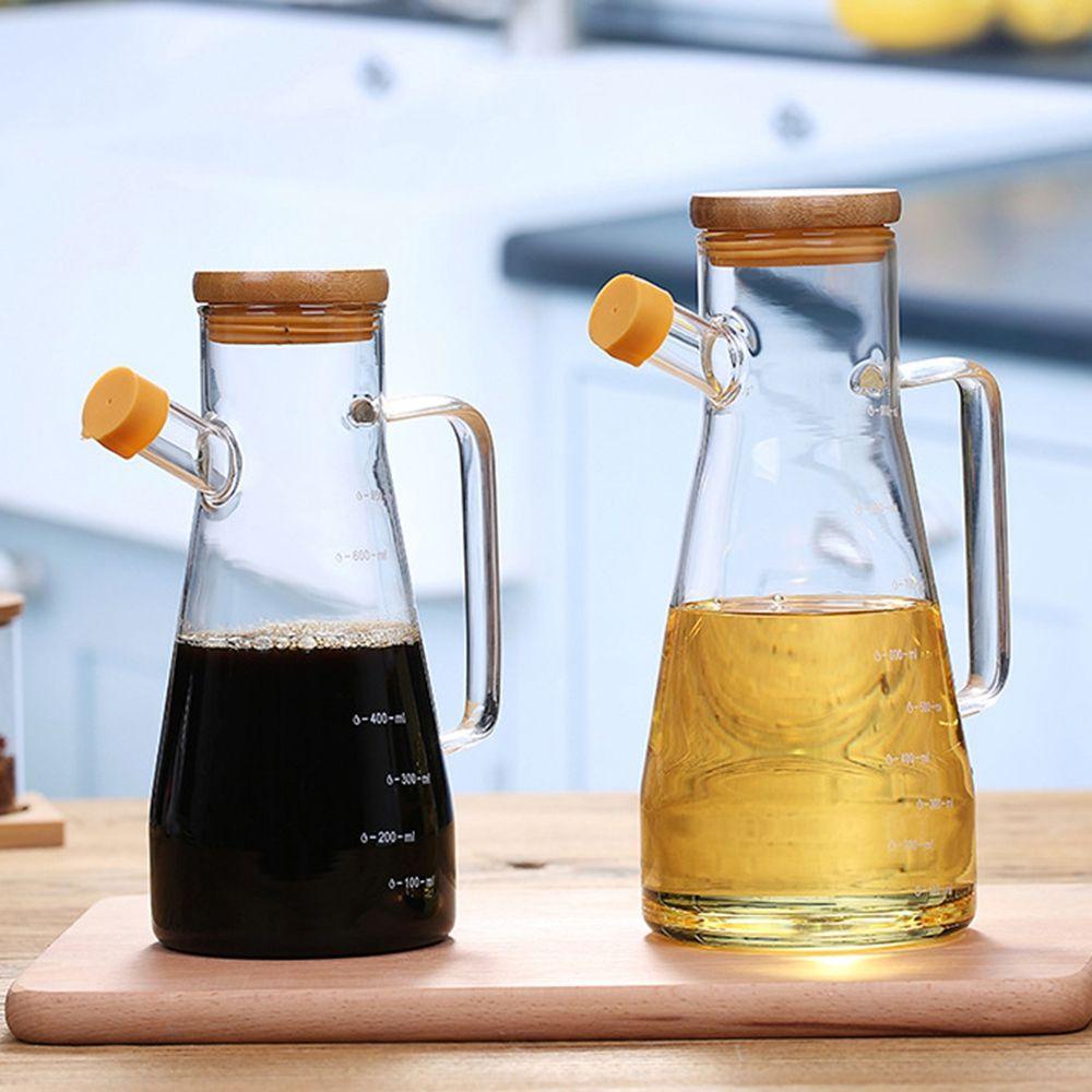 Bình Thủy Tinh Đựng Dầu Ăn / Giấm Có Tay Cầm Trong Suốt Tiện Dụng