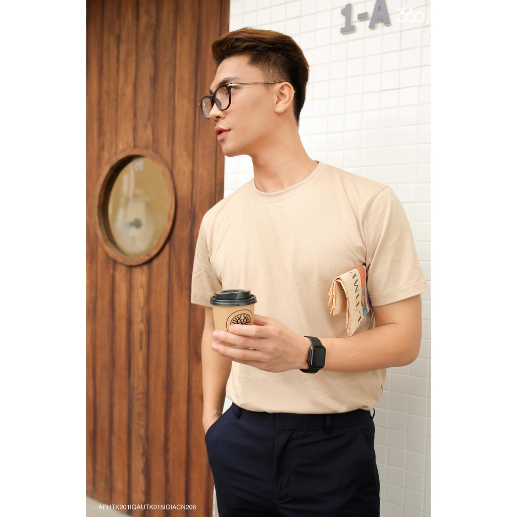 Áo thun trơn 360 BOUTIQUE cổ tròn ngắn tay chất cotton 100% - Make in Vietnam