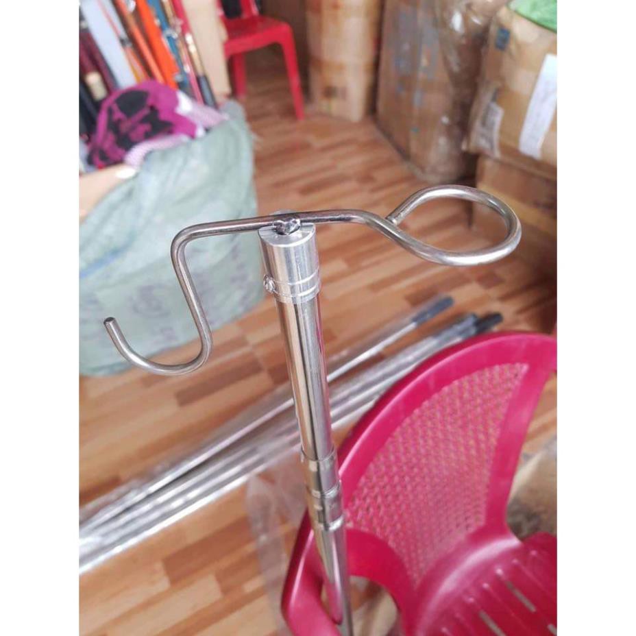 Sào rút Inox treo móc chim cảnh 1m7 - 7m tặng kèm móc và túi bổi chào mào