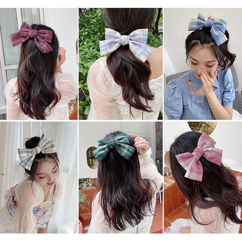 Kẹp tóc nơ lụa Lớn phong cách Hàn Quốc thanh lịch, nữ tính Hàng loại 1