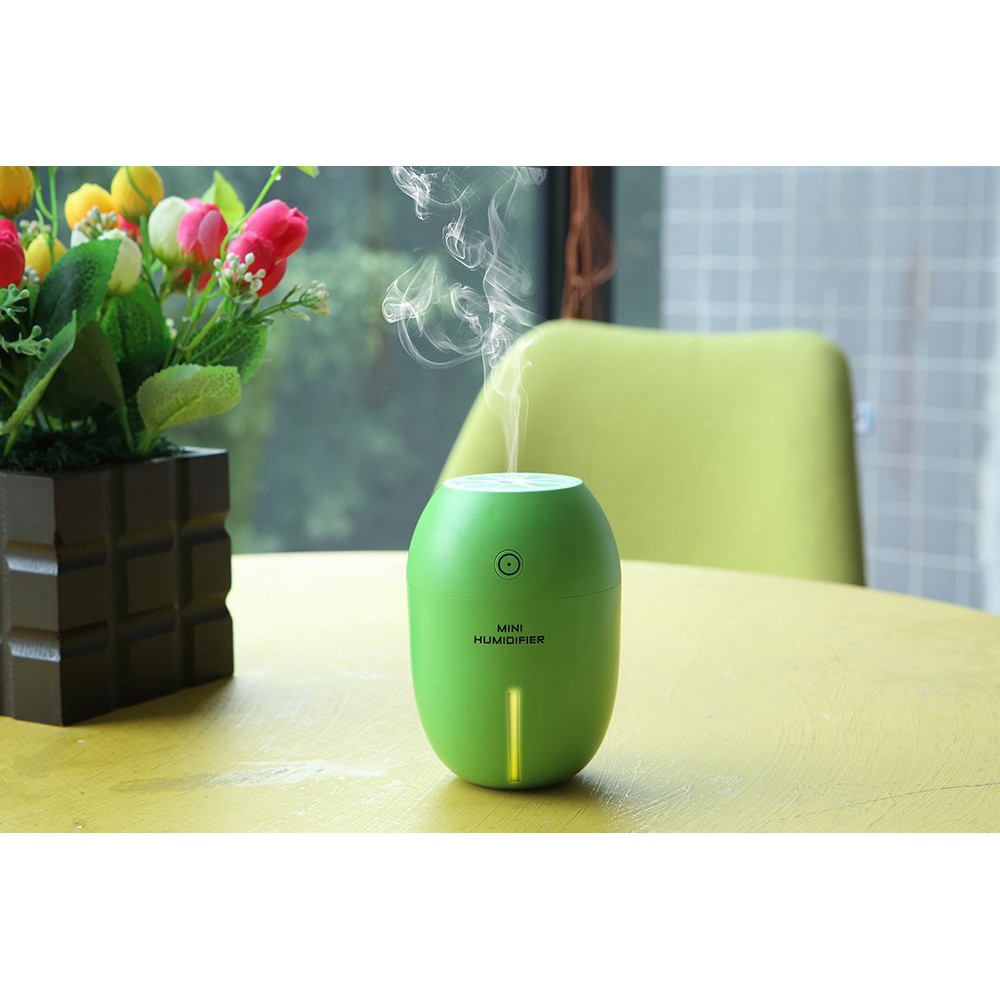 Máy xông tinh dầu Lemon Humidifer giúp thư giãn và đuổi muỗi (Màu xanh lá) - TẶNG KÈM CỐC SẠC