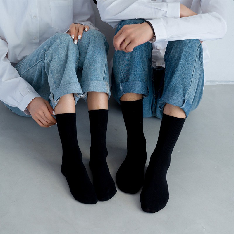 Tất chống hôi chân cao cổ chất liệu cotton, Vớ thời trang Unisex hút mồ hôi thoáng khí SownFashion stt27