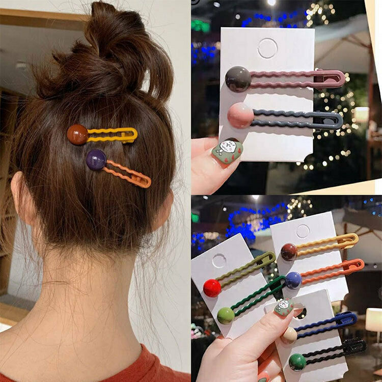 (Hàng Mới Về) Kẹp Tóc Gợn Sóng Màu Kẹo Ngọt Thời Trang Cho Nữ