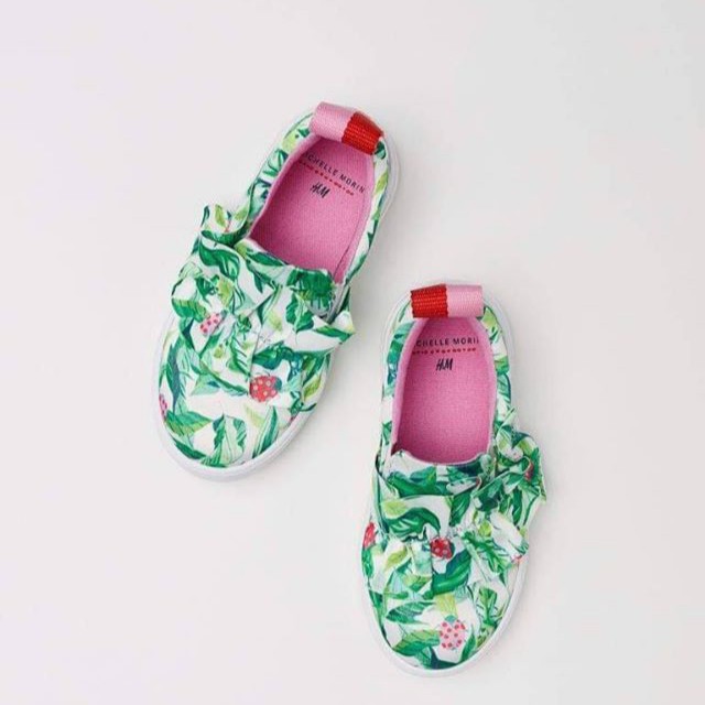Gm store- Giày slip on màu xanh lá hình bọ cánh cam bèo cho bé
